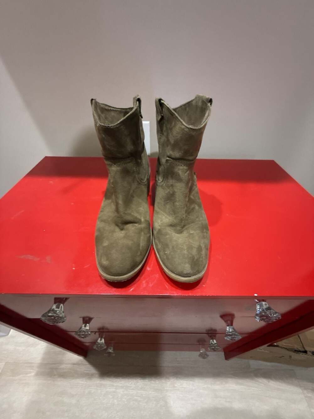 Target Brown Faux Suede Hi Heeled Boots Size 9